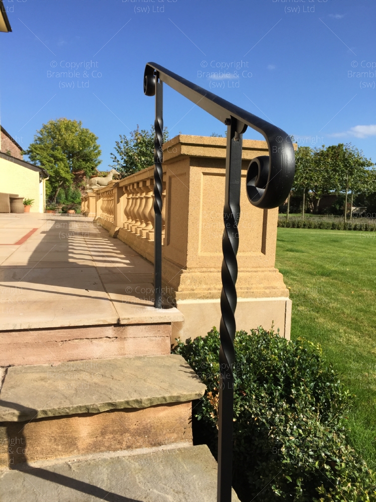 Wrought Iron Hand Rail to steps, Devon and Somerset